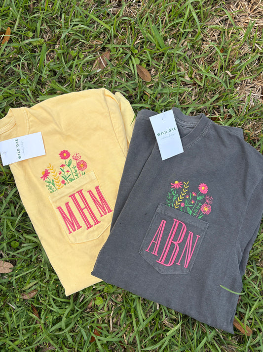Wildflower pocket monogram