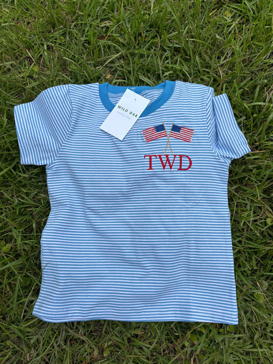 Boys Flag with Monogram t-shirt