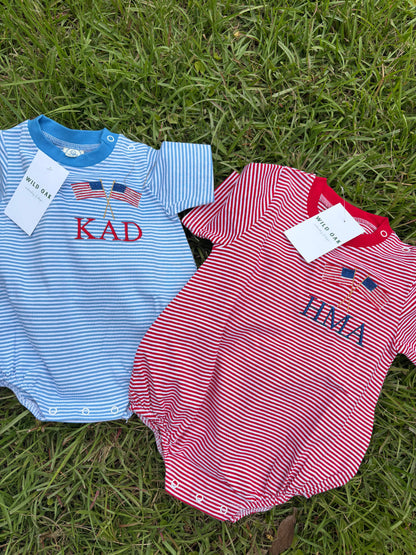 Boys Flag with Monogram t-shirt bubble