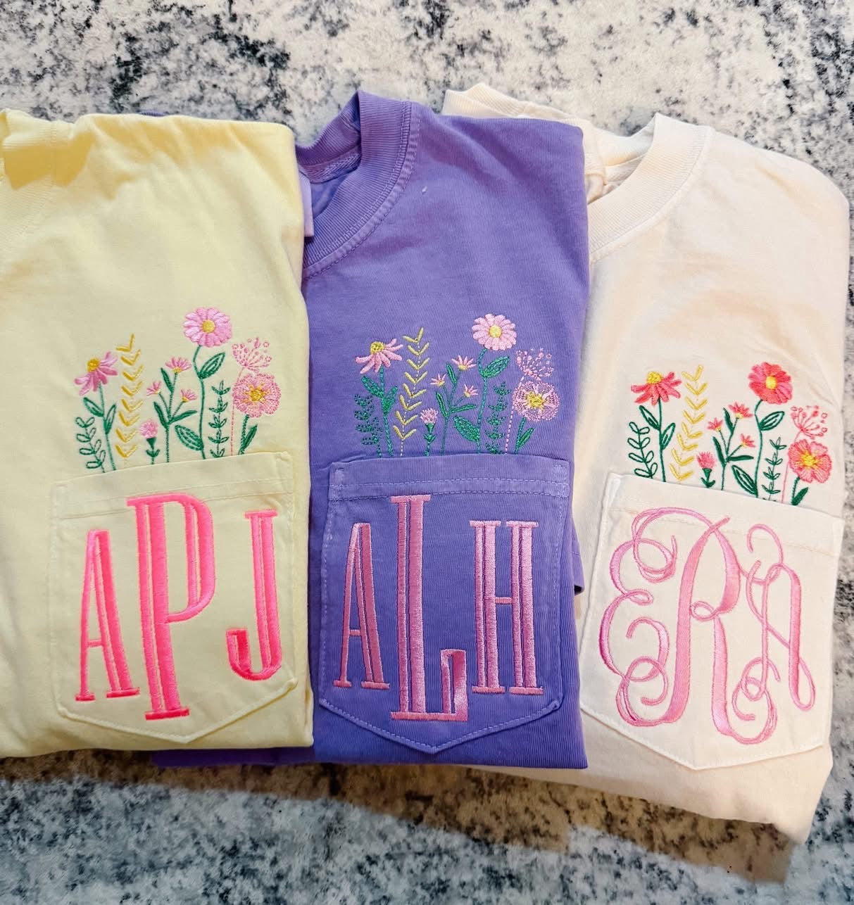 Wildflower pocket monogram