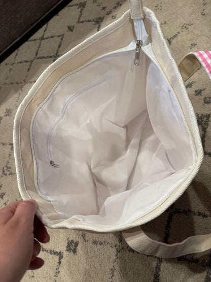 Gingham Canvas tote
