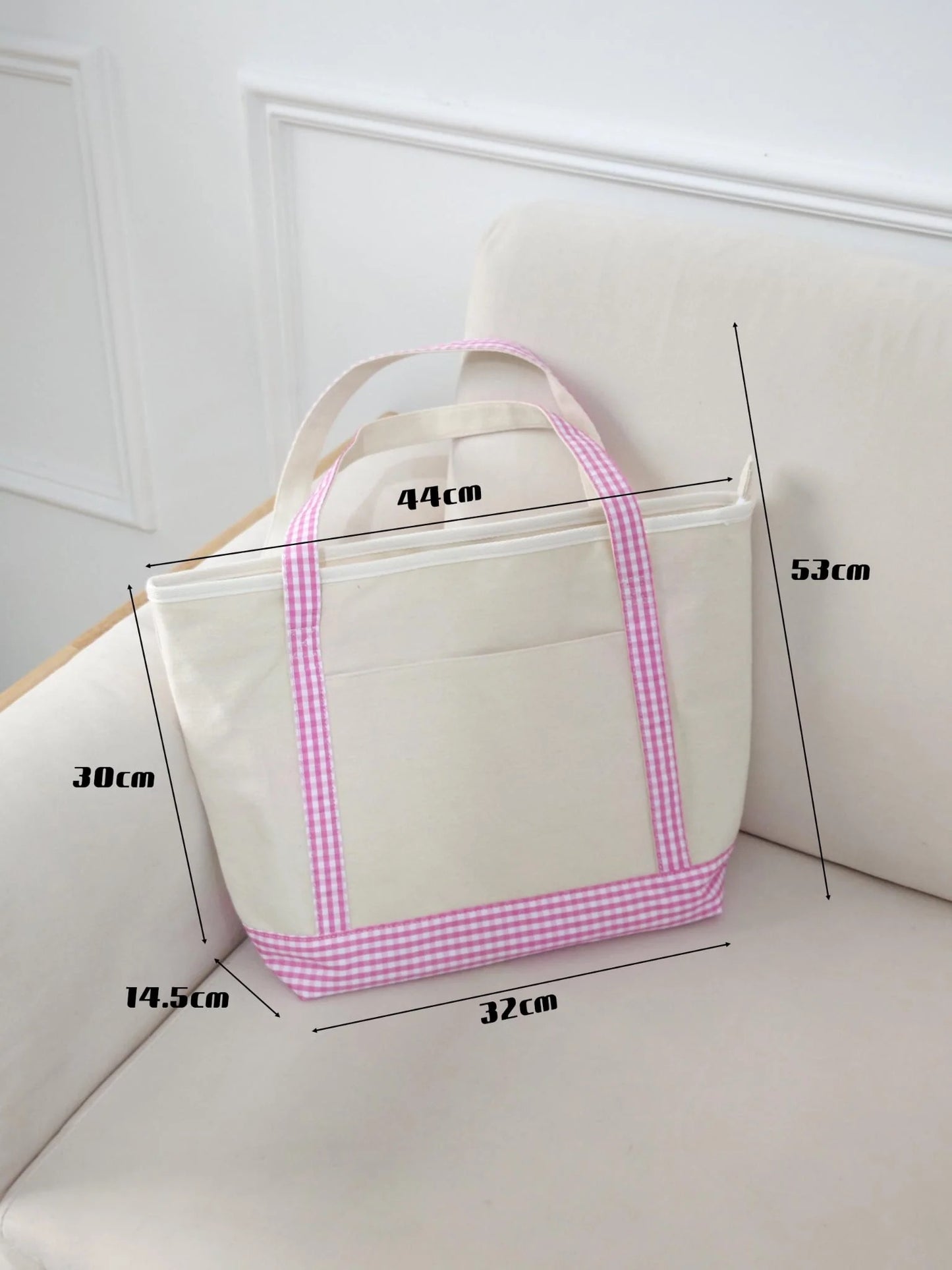 Gingham Canvas tote