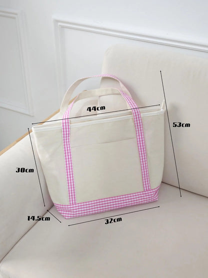Gingham Canvas tote