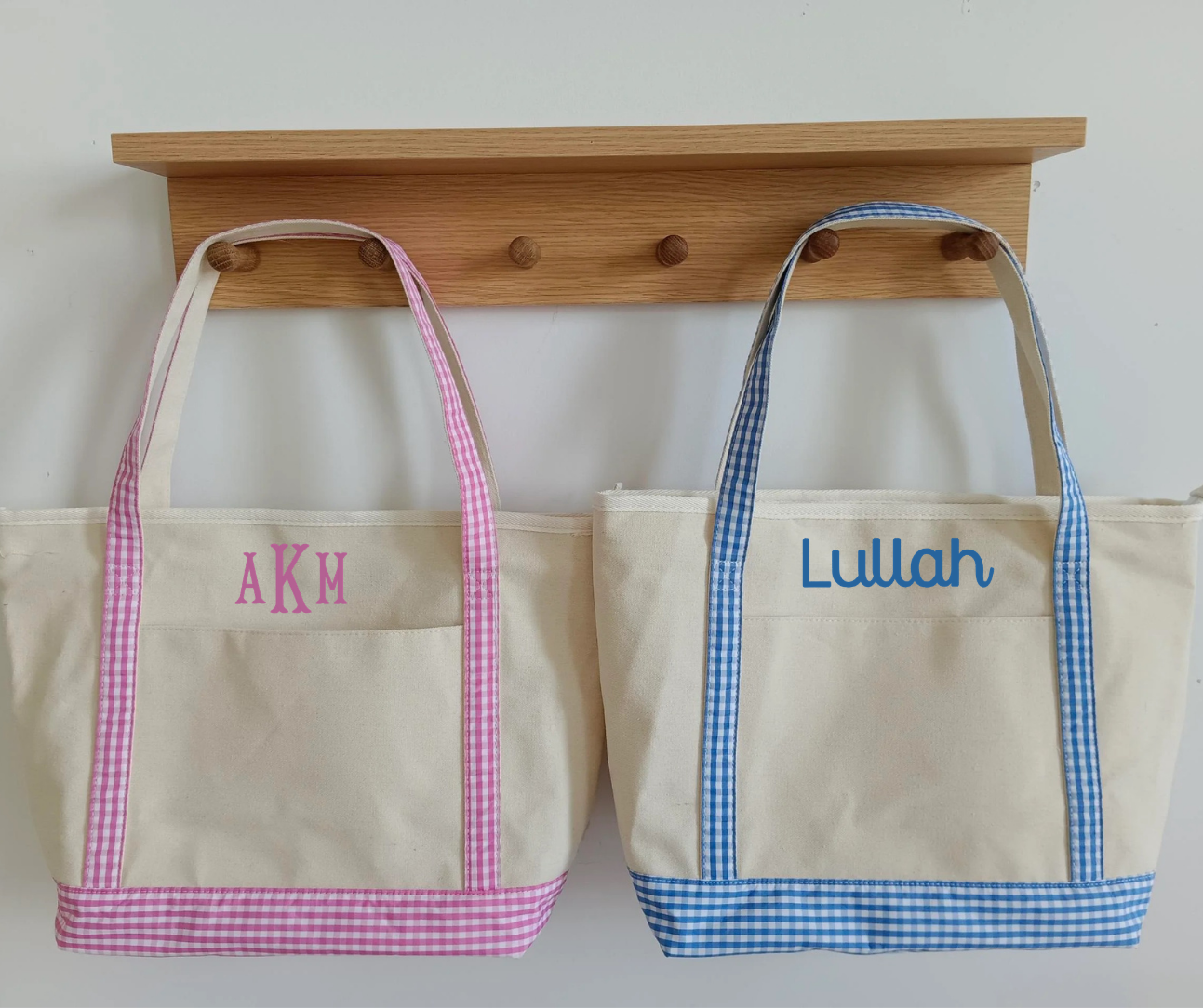 Gingham Canvas tote